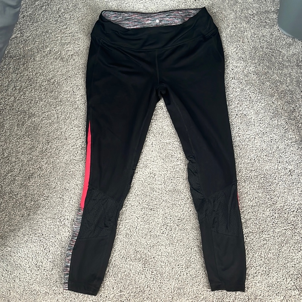 Womens pink and black leggings